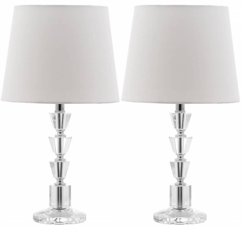 pair of white lamps