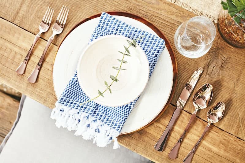 rustic outdoor entertaining place setting