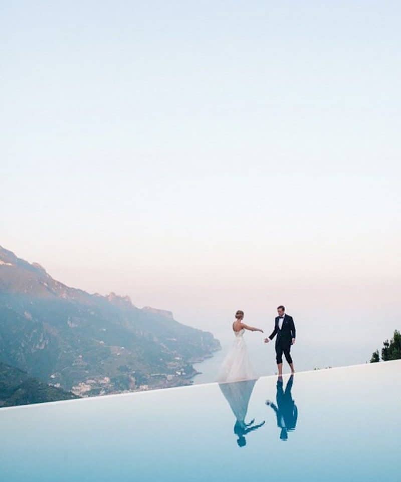 amalfi coast infinity pool wedding italy