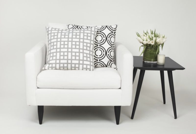 Cococozy Pillows Black White chair