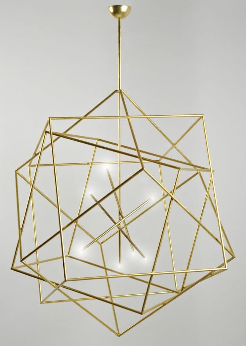 geometric gold chandelier