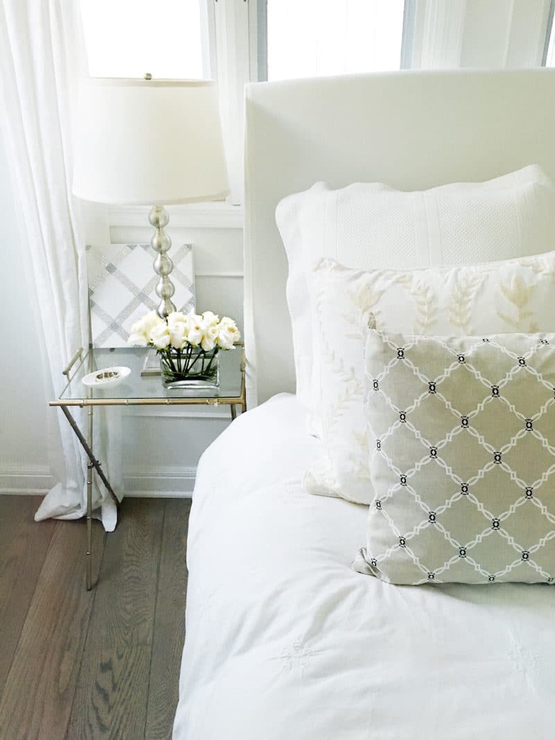 bedside table style natural kip pillow cream bedding