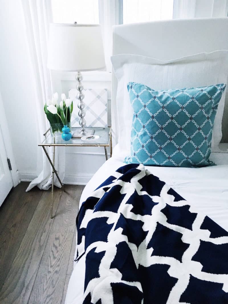 cocoozy pillows blue pillow white bed bedroom