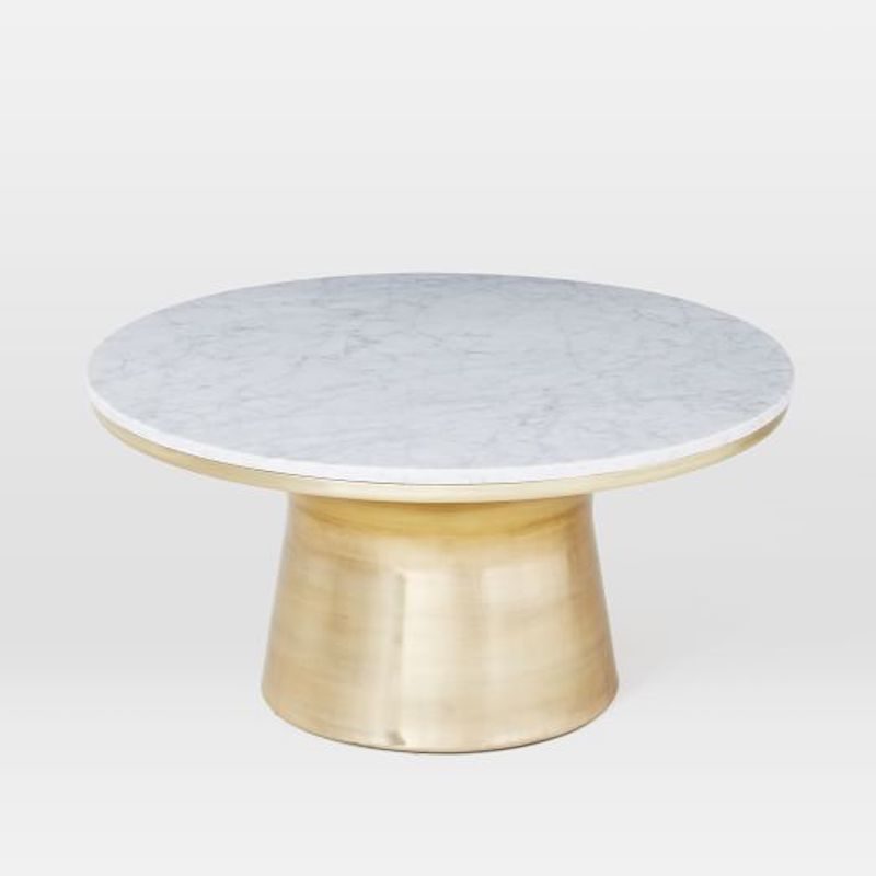 gold coffee table round marble
