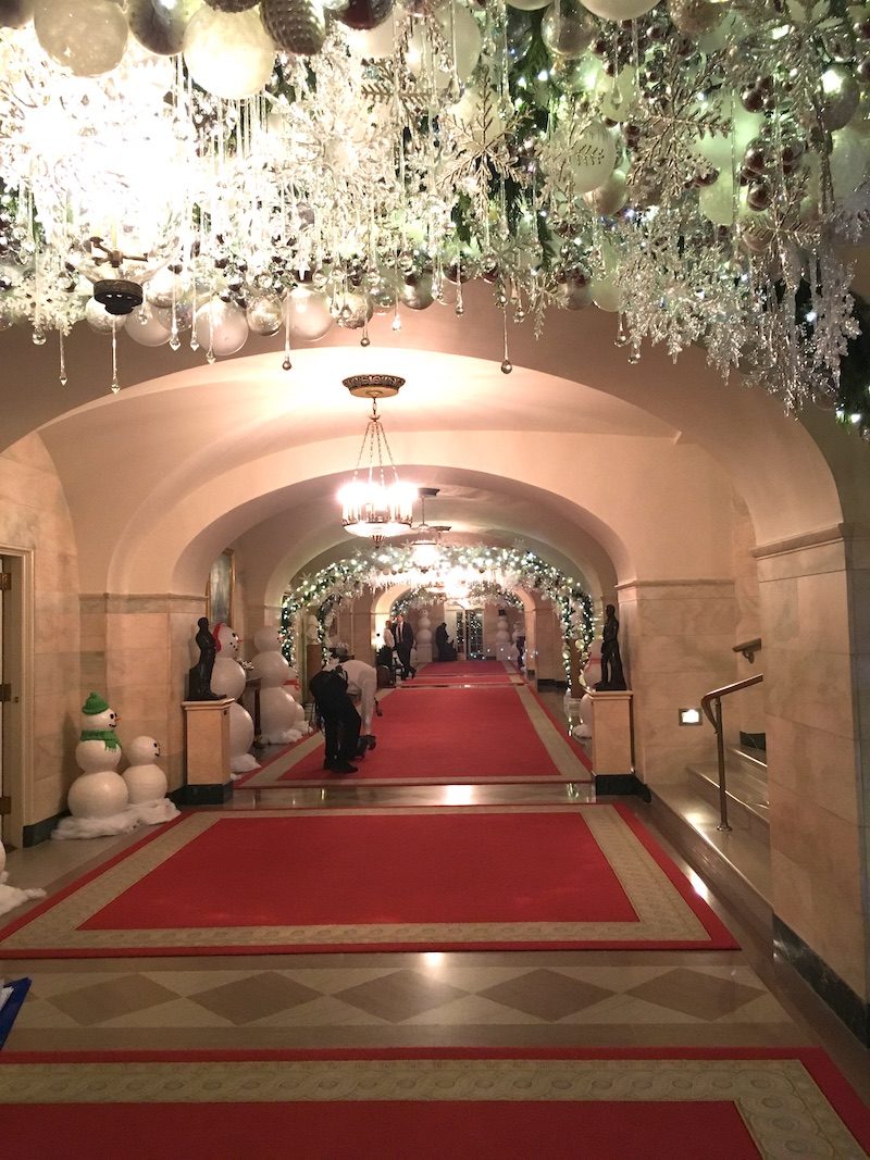white house holidays hallway