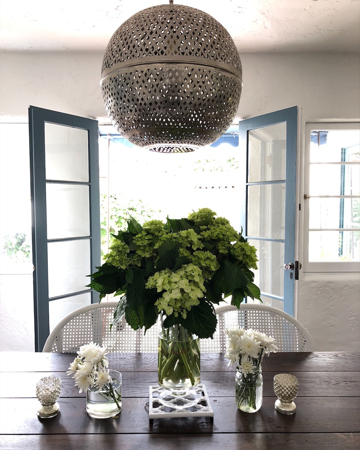 Alt tag for dining-room-green-hydrangeo-moroccan-pierced-pendant-light-cococozy copy small