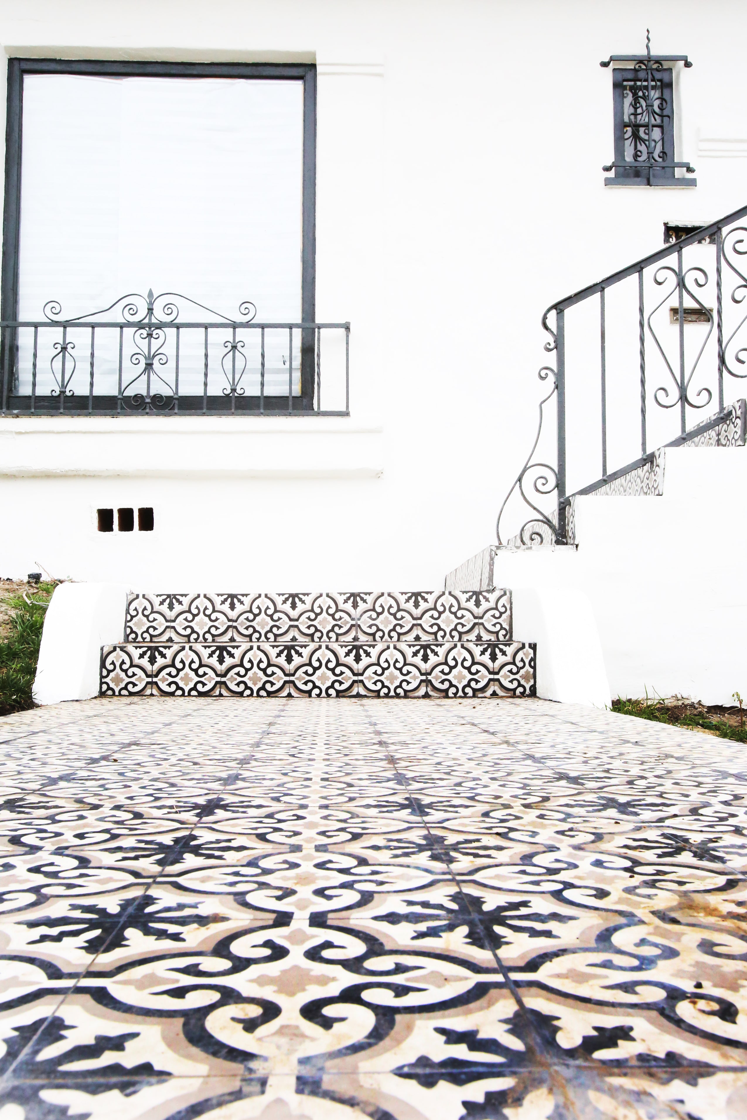 Alt tag for front-walkway-cement-tile-porch-exterior-spanish-style-cococozy-design-house