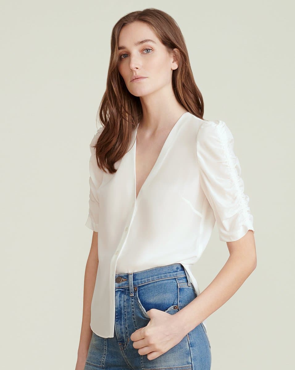 Chiomo Ruched-Sleeve Top