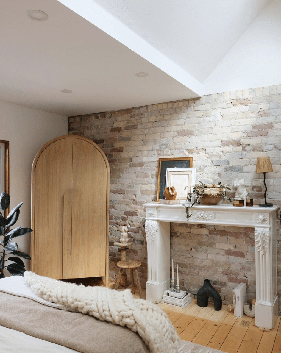 Alt tag for Airy Small Home Style Bedroom Fireplace