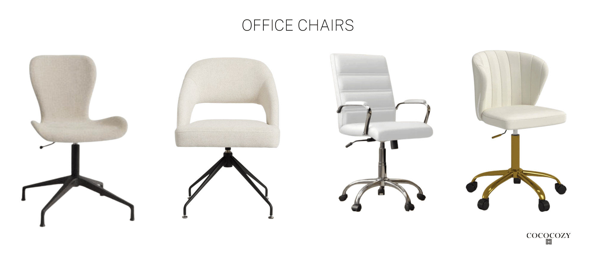 Home Office Chairs White Chic Cococozy 