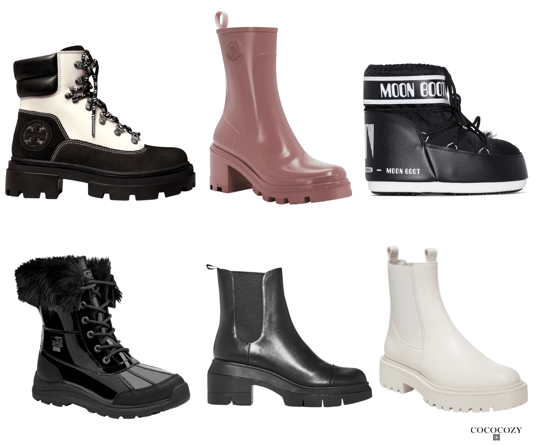 Alt tag for winter-boots-moon-boots-tory-burch-cococozy