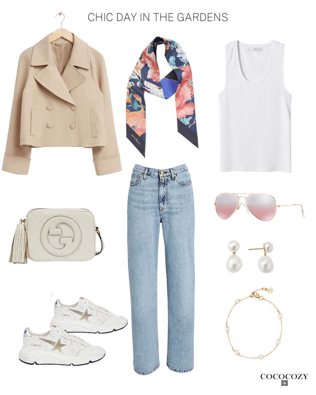 Alt tag for cropped-trench-coat-gucci-crossbody-bag-golden-goose-sneakers-cococozy