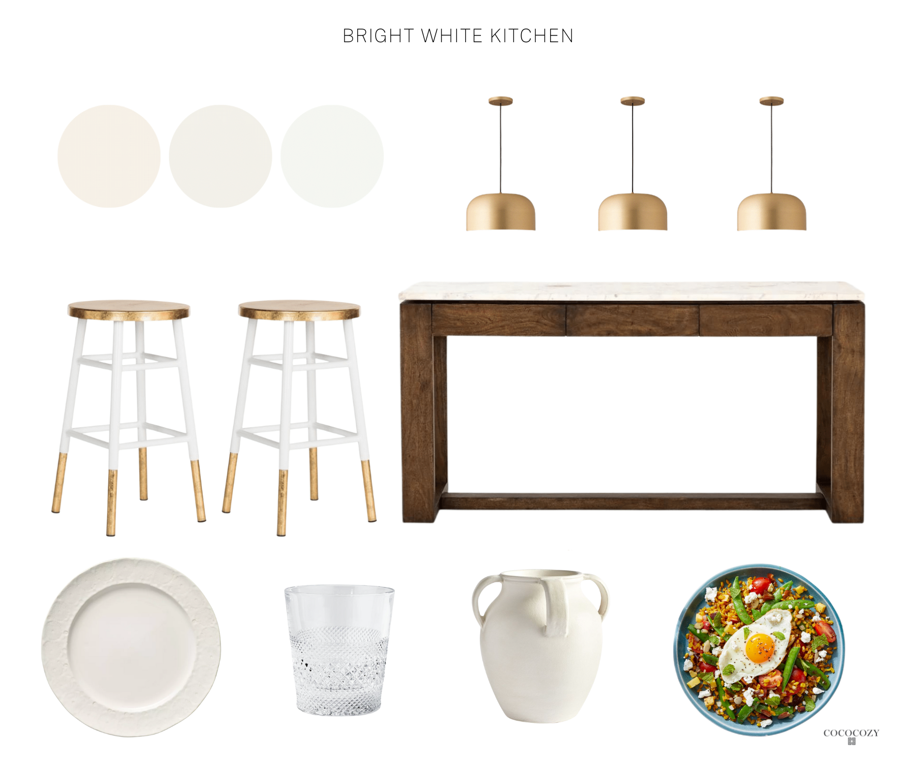 Alt tag for bright white kitchen-decor-wood-counter-cococozy