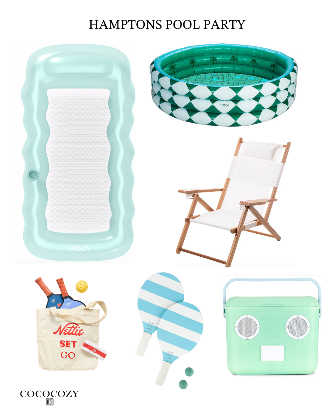 Alt tag for hamptons-pool party-floats-cococozy