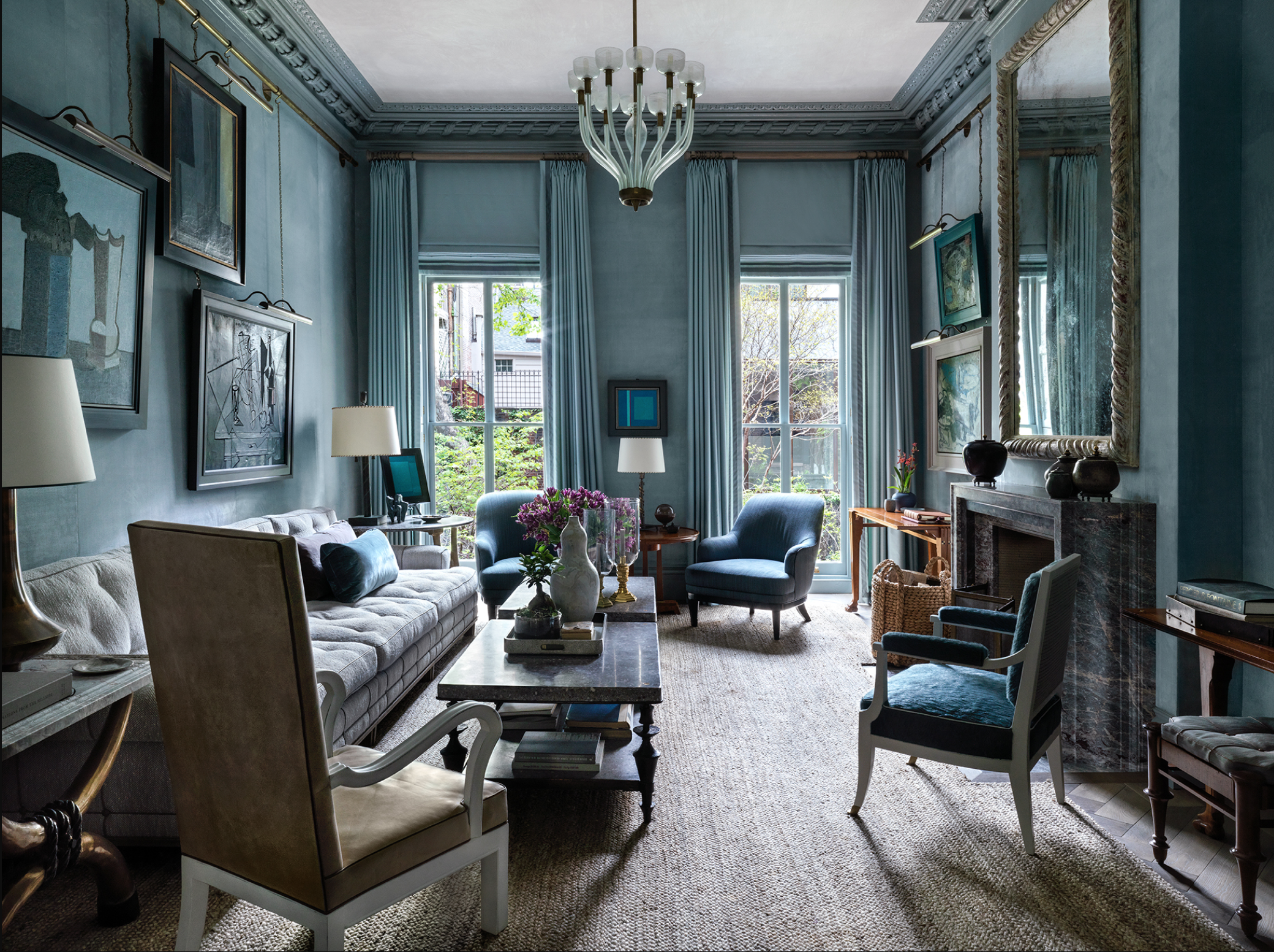 Modern+Takes+on+Bridgerton+Style+Blue+Living+Rooms
