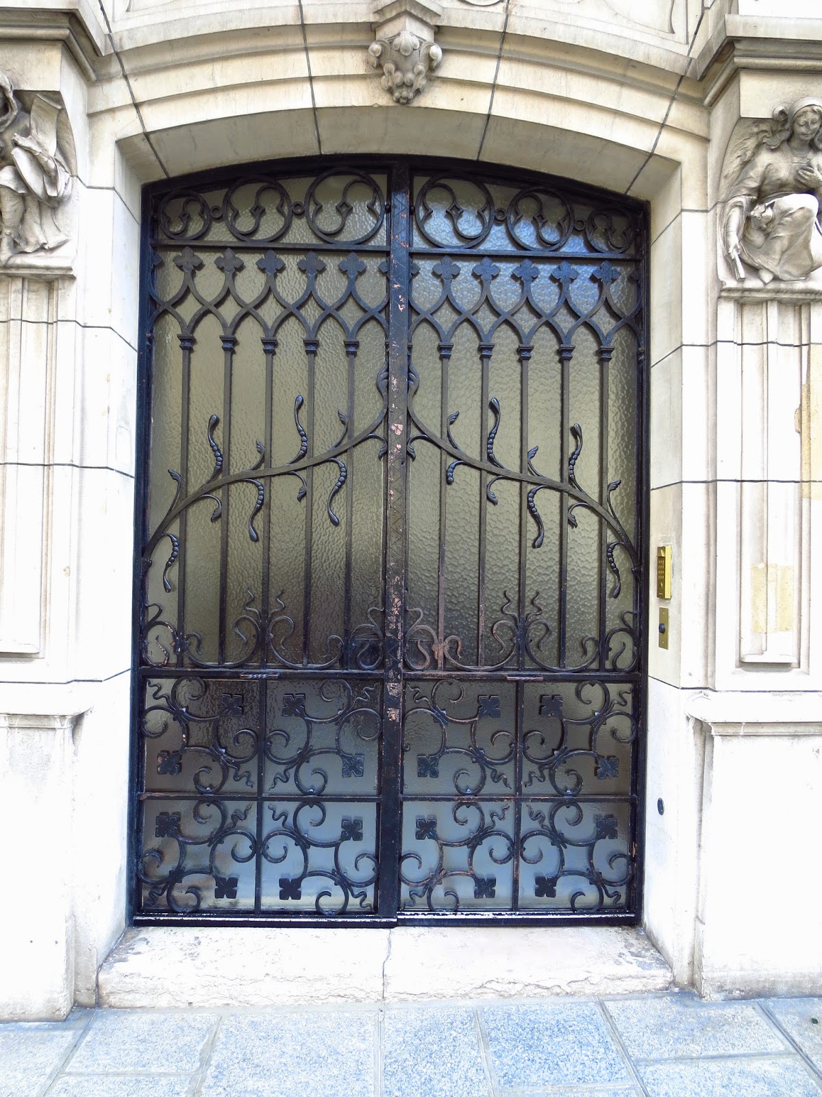 Metal and glass door in Paris, France