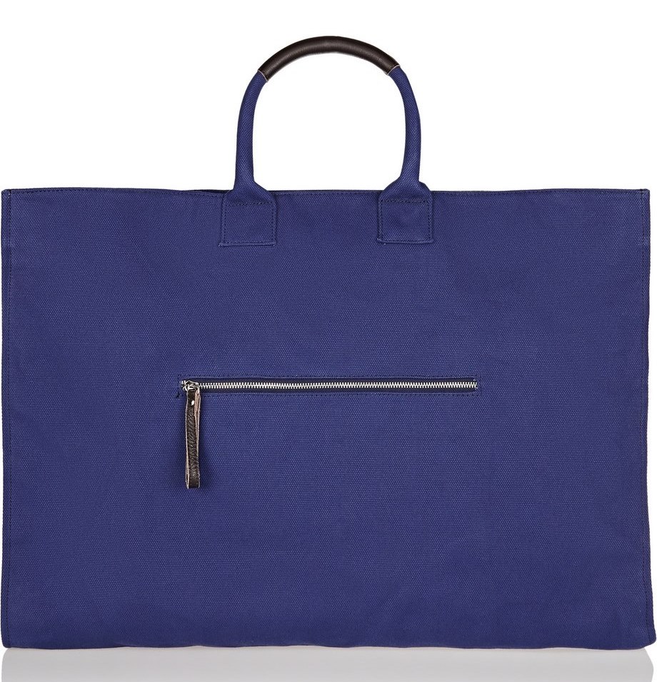 Blue canvas tote bag