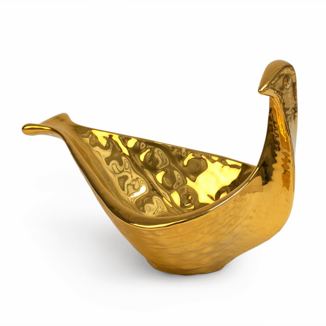 Golden bird bowl