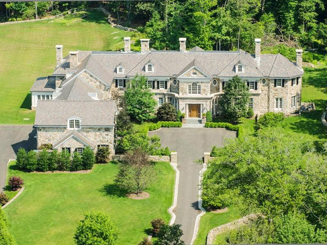ariel view of a mansion in Greenwich, Connecticut
