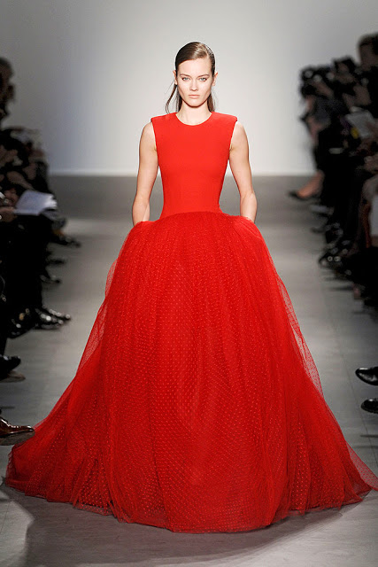 Red evening gown from Giambattista Valli's Fall 2011 Ready to Wear collection