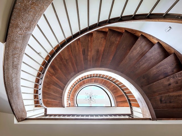 Spiral staircase in a multi million dollar San Francisco home