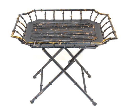 Bamboo folding table with rattan tray top from Chic Shop LA