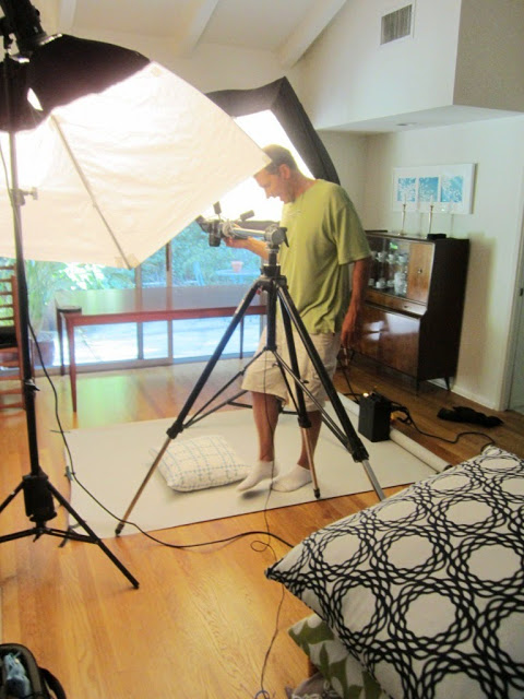 Behind the scenes of COCOCOZY pillow photo shoot