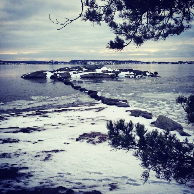 Coastline in Gothenberg, Sweden in winter