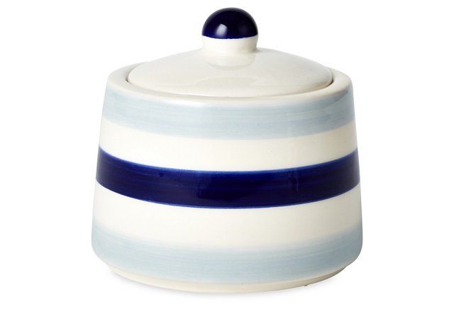 Blue and white sugar bowl