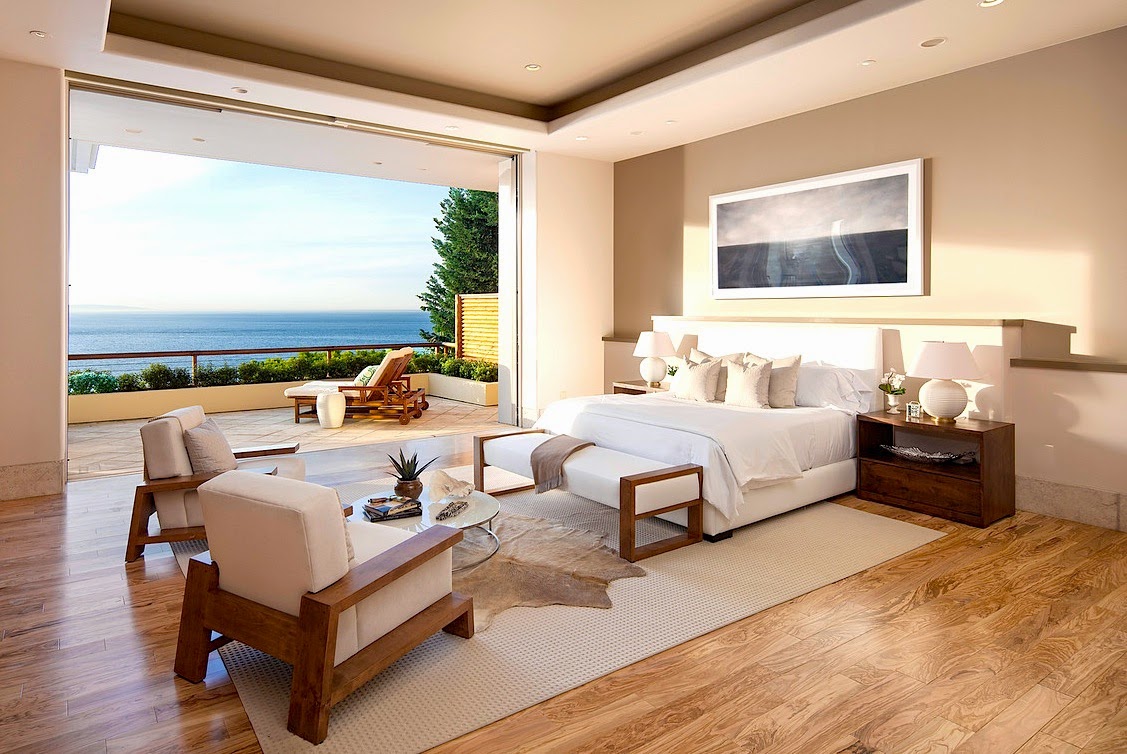 Bedroom in multi million dollar beach house with an ocean view