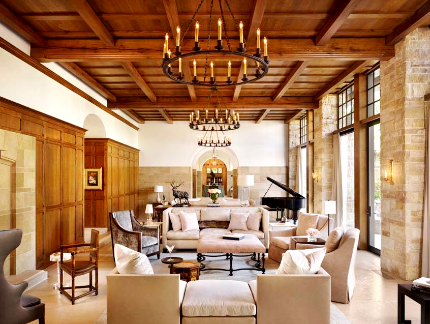 Exposed beams in a beautiful Texas home by Michael Imber