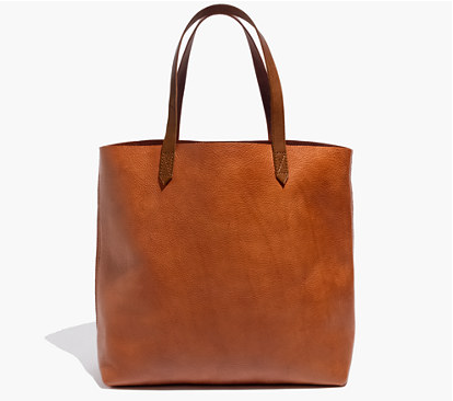 Madewell Transport Tote in English Saddle Leater 