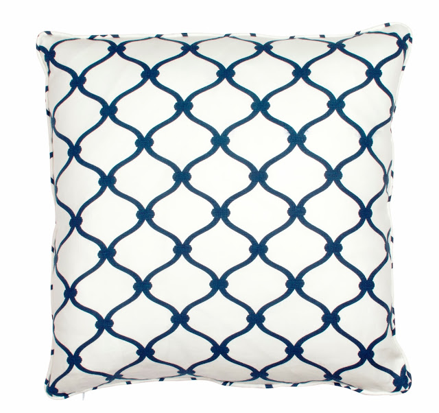 COCOCOZY Fence Linen Pillow in Navy
