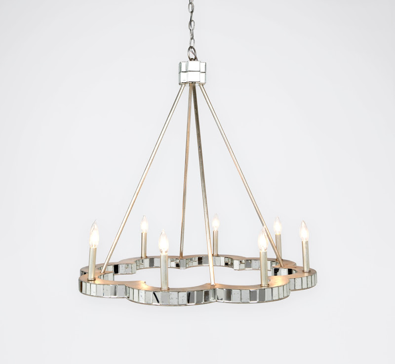 Flower shaped mirrored chandelier by Made Goods