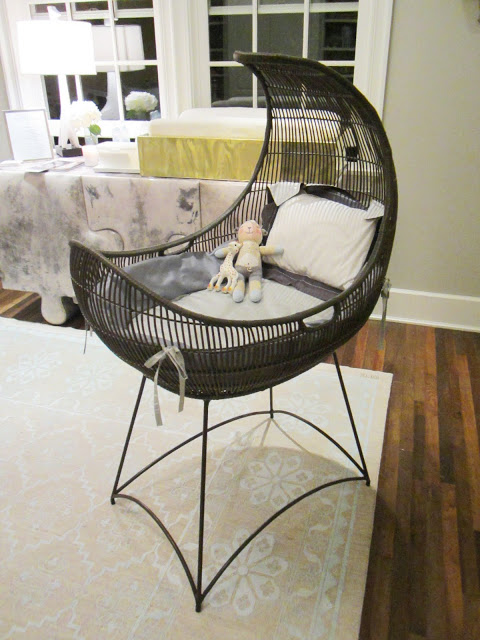 crescent moon shaped bassinet crib from Kenneth Cobonpue's rattan furniture collection