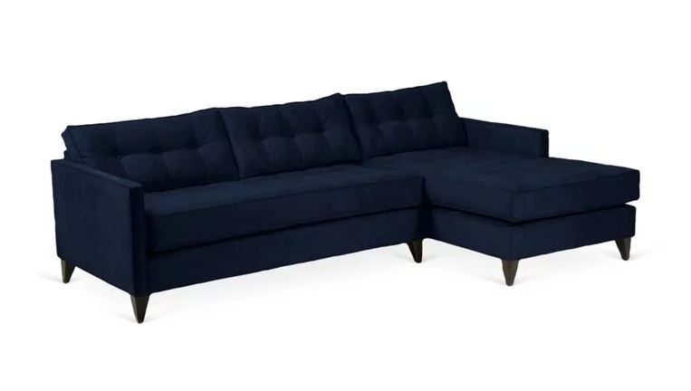 Jason Tufted Sectional Sofa in Navy
