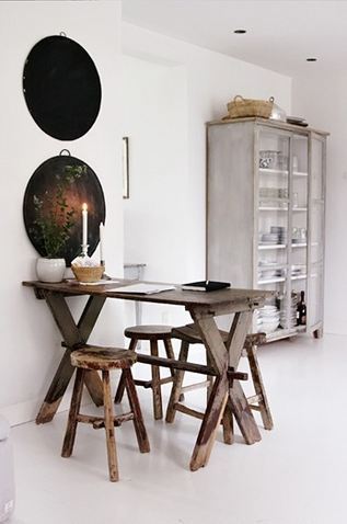White rustic modern kitchen in a Danish home