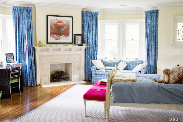 Vogue.com contributor Sophie Young's blue bedroom in her childhood home