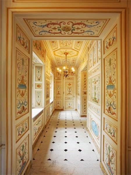Hallway in a castle in the French Alpes