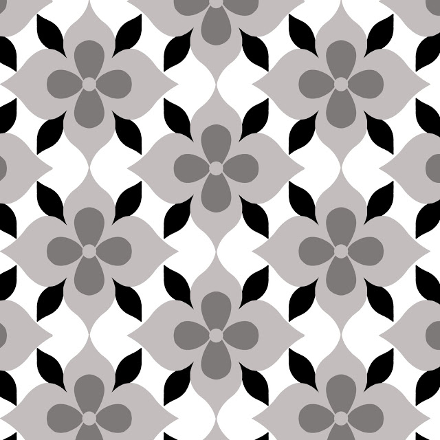 Black and white graphic design file of the COCOCOZY Coco's Flower print