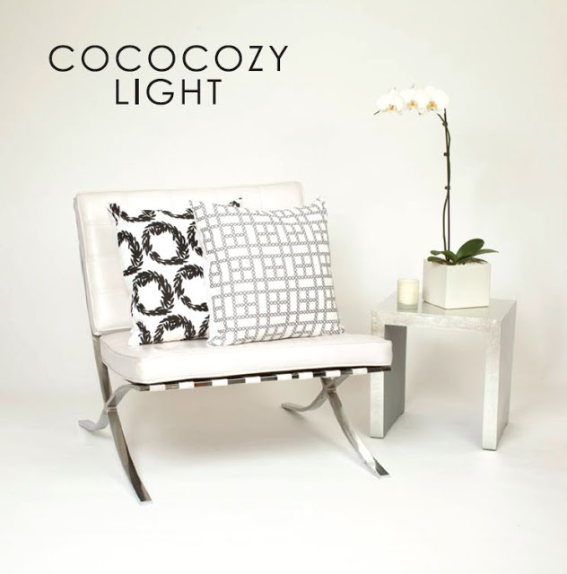 COCOCOZY Light pillows on a white chair