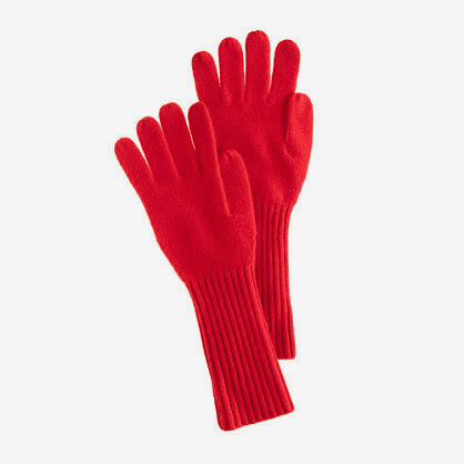 Red cashmere gloves