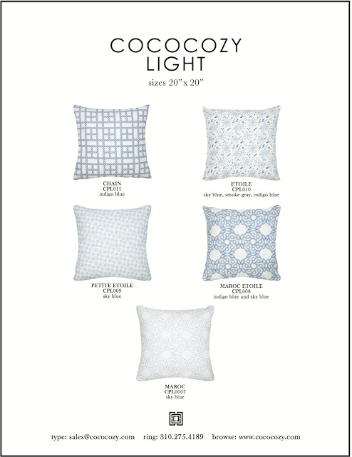 COCOCOZY Light pillow patterns in blue