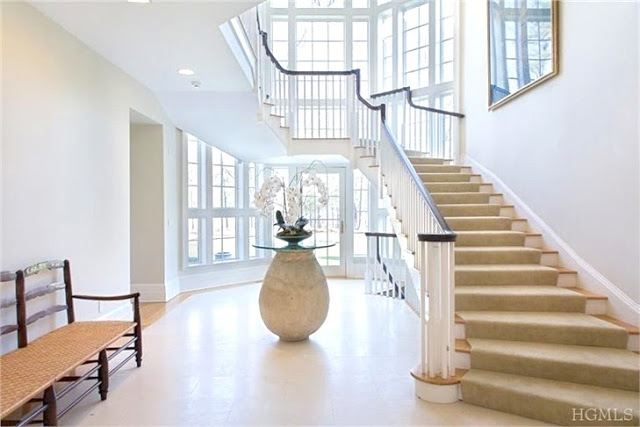 Bright foyer in a Bedford, NY mansion