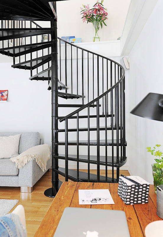 Black spiral staircase 