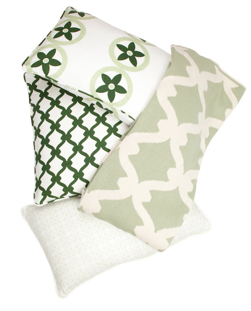 COCOCOZY Gate Throw in Sage Green with COCOCOZY pillows