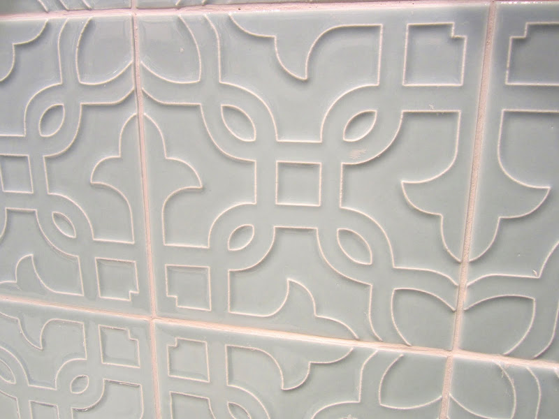 Close up of Michael S. Smith's Labyrinth tiles for Ann Sacks