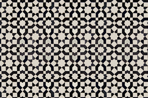 Black and white mosaic tiles