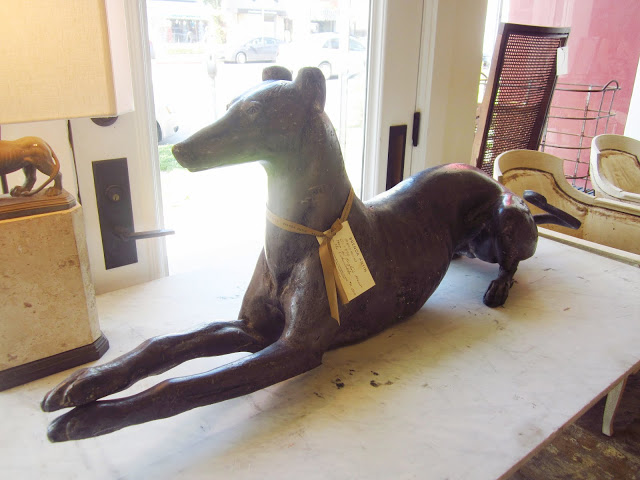 Bronze sculpture of a greyhound