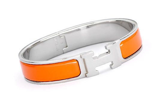 Signature Hermes enamel bracelet in orange